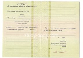 Аттестат за 9 класс 1995-2006 в Владимире